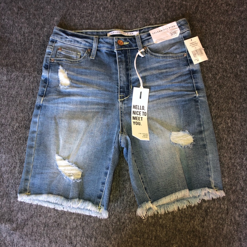 Celebrity Pink Bermuda jean shorts